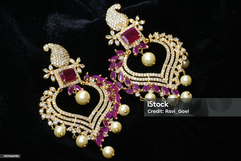 Mango Stone With Pearl Antique Earring