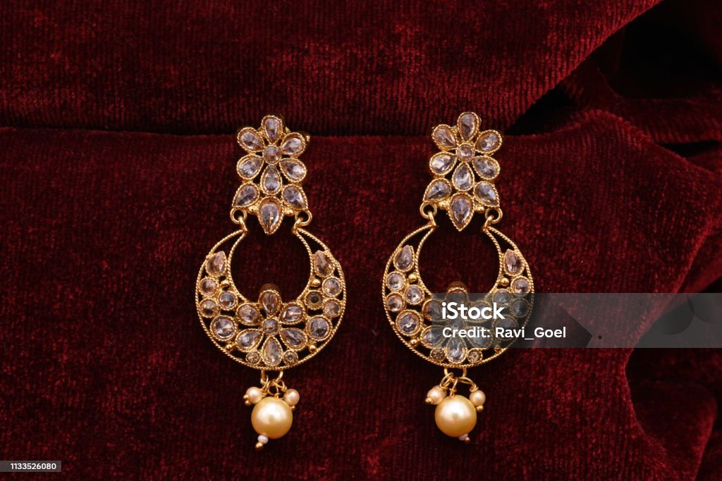 Pair of Fancy golden designer earrings