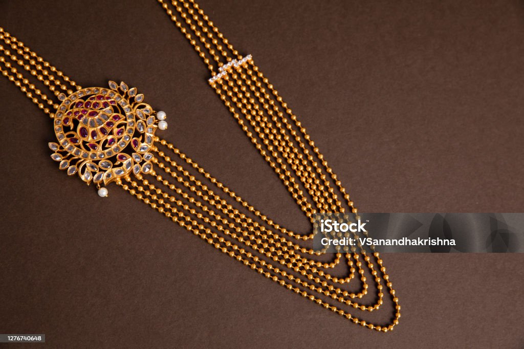 Gold Ball Long Chain Necklace