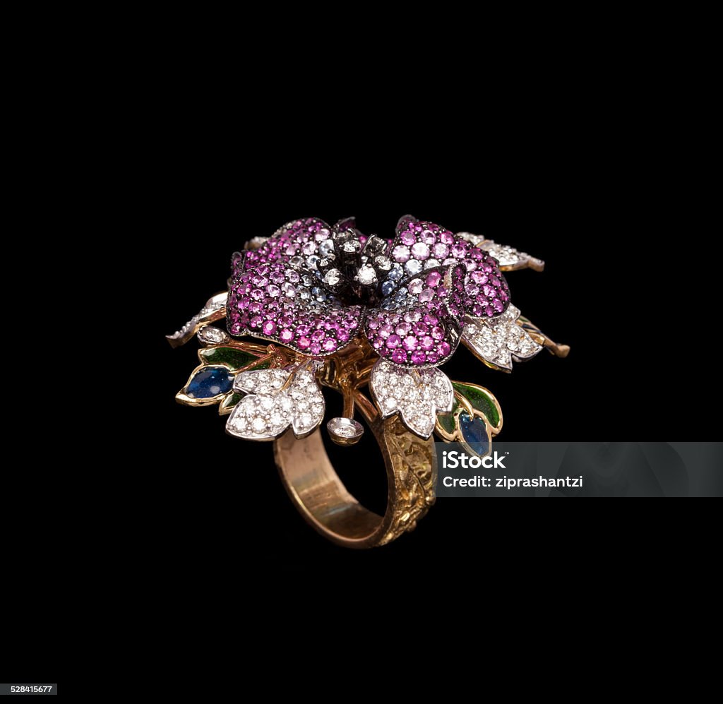 Pink Leaf Design Antique Rings